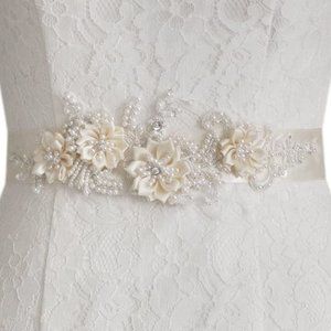 SOLD! Flower Bridal Belt Sash